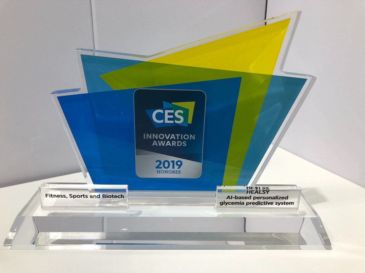 Stephane_Bidet's tweet image. We are so proud of our #CES2019 award for our #AI based blood glucose predictive technology, that we want to share! So come visit us at booth Eureka Park  @ParisRegionNow booth 50463 for a demo :) @healsylife #CESAppliedAI #AI for #Diabetes
