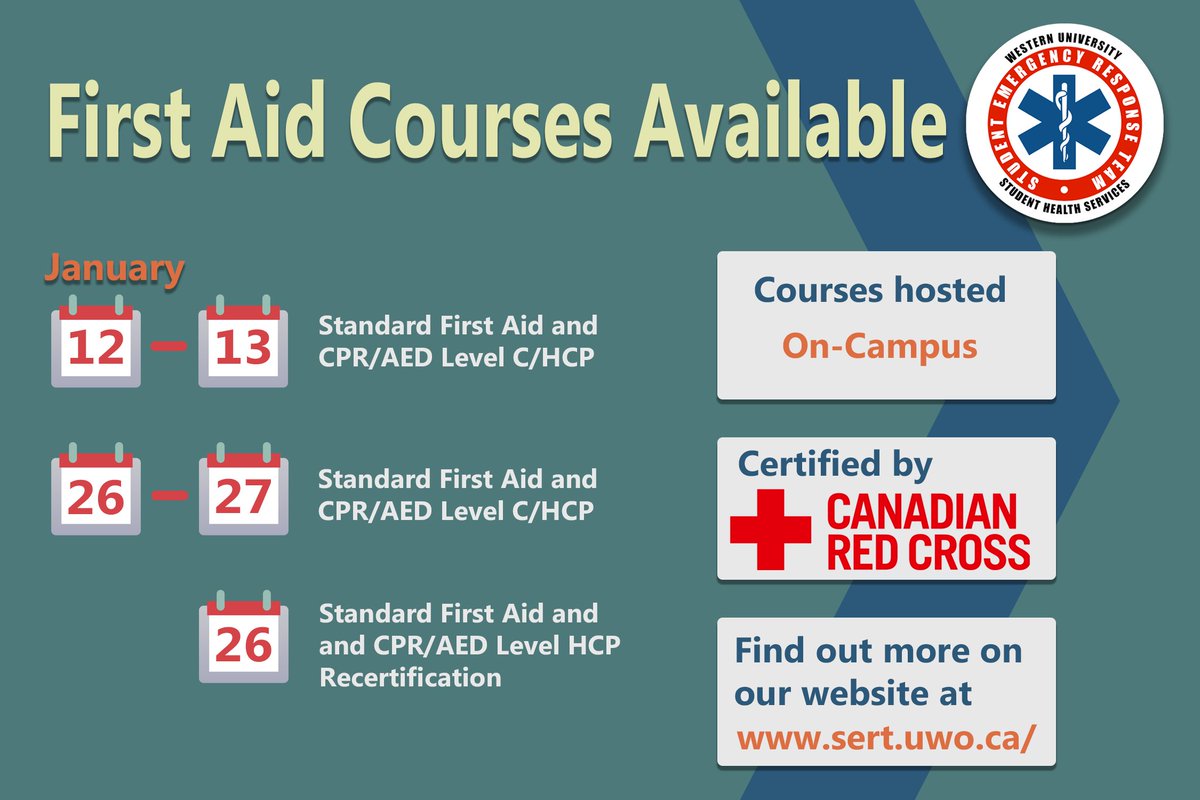 Welcome back Western! Have a New Year's resolution to complete a First Aid Course? Look no further than sert.uwo.ca/first-aid-cour…