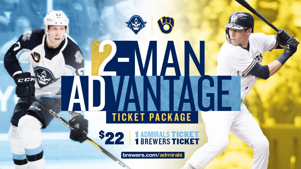 Brewers's tweet photo. RETWEET to win a pair of #Brewers-@mkeadmirals 2-Man Advantage ticket packages, which includes tickets to the 2/9 Admirals game (where the 1st 2500 people get a bucket cap!) &amp; the 3/29 Brewers game! RULES: https://t.co/X4oAMbmg7V https://t.co/uDoG5tKE2J