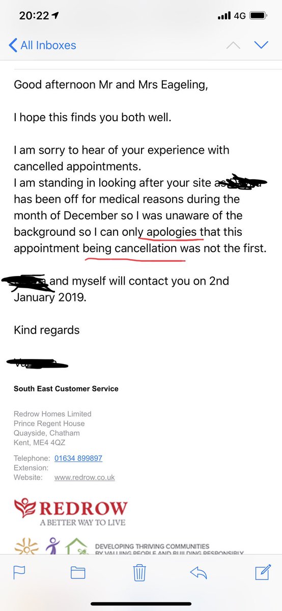 jamese6989's tweet photo. @RedrowHomes @Redrowplc Let down again. I said I wasn’t happy waiting until after Christmas, then I received this email after tweeting you. It clearly promises that I will be contacted on the 2nd. Guess what..... still waiting yet again. #proofread #worstcustomerserviceever #lies https://t.co/aeyrvjZ1I3