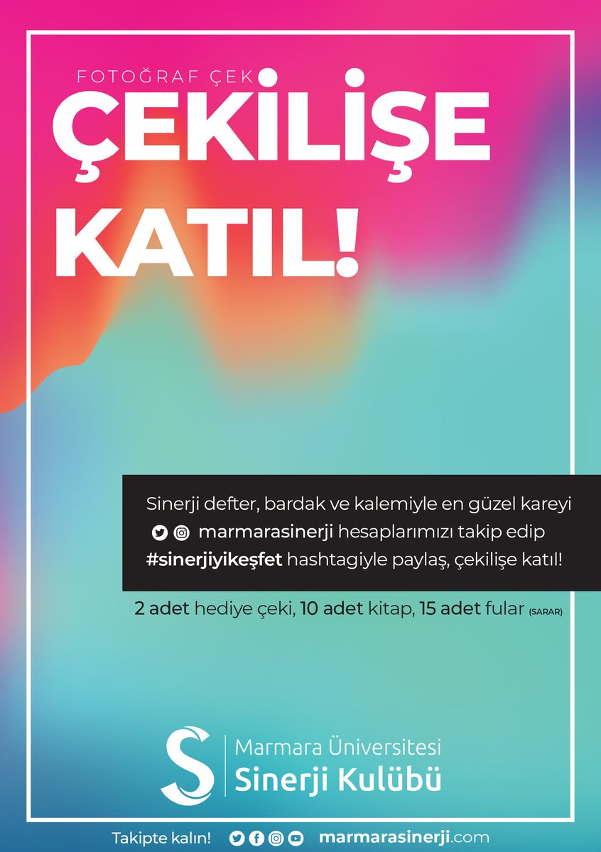 Sinerji defter ve bardakları Göztepe Kampüsünde yerlerini aldılar, her an karşına çıkabilir. Çekilişi kaçırma!

#sinerjiyikeşfet