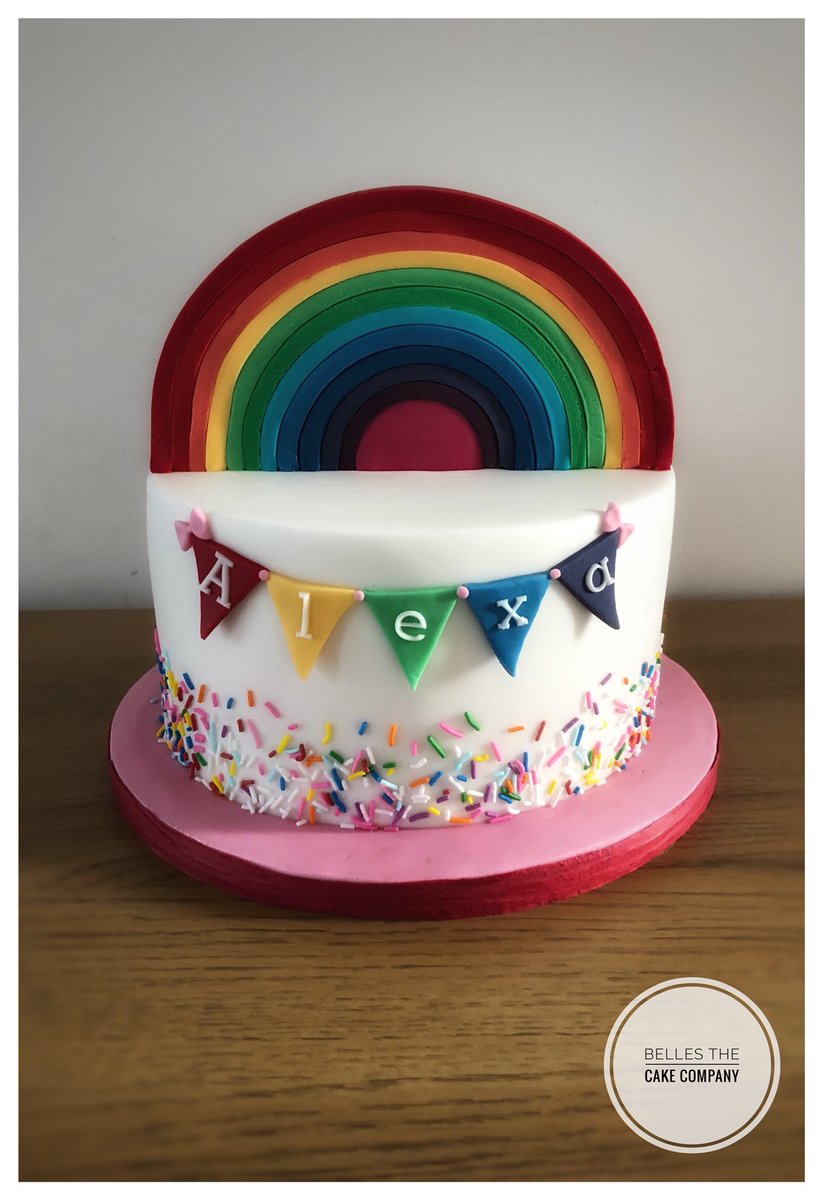 BellesTheCakeCo's tweet photo. This bright rainbow cake was inspired by Alexia’s love of her Grimms Rainbow wooden toy! #grimmsrainbow #grimmswoodentoys #grimms #rainbow #birthdaycake #cake #sprinkles #bellesthecakecompany https://t.co/2gCpW3Hrvc