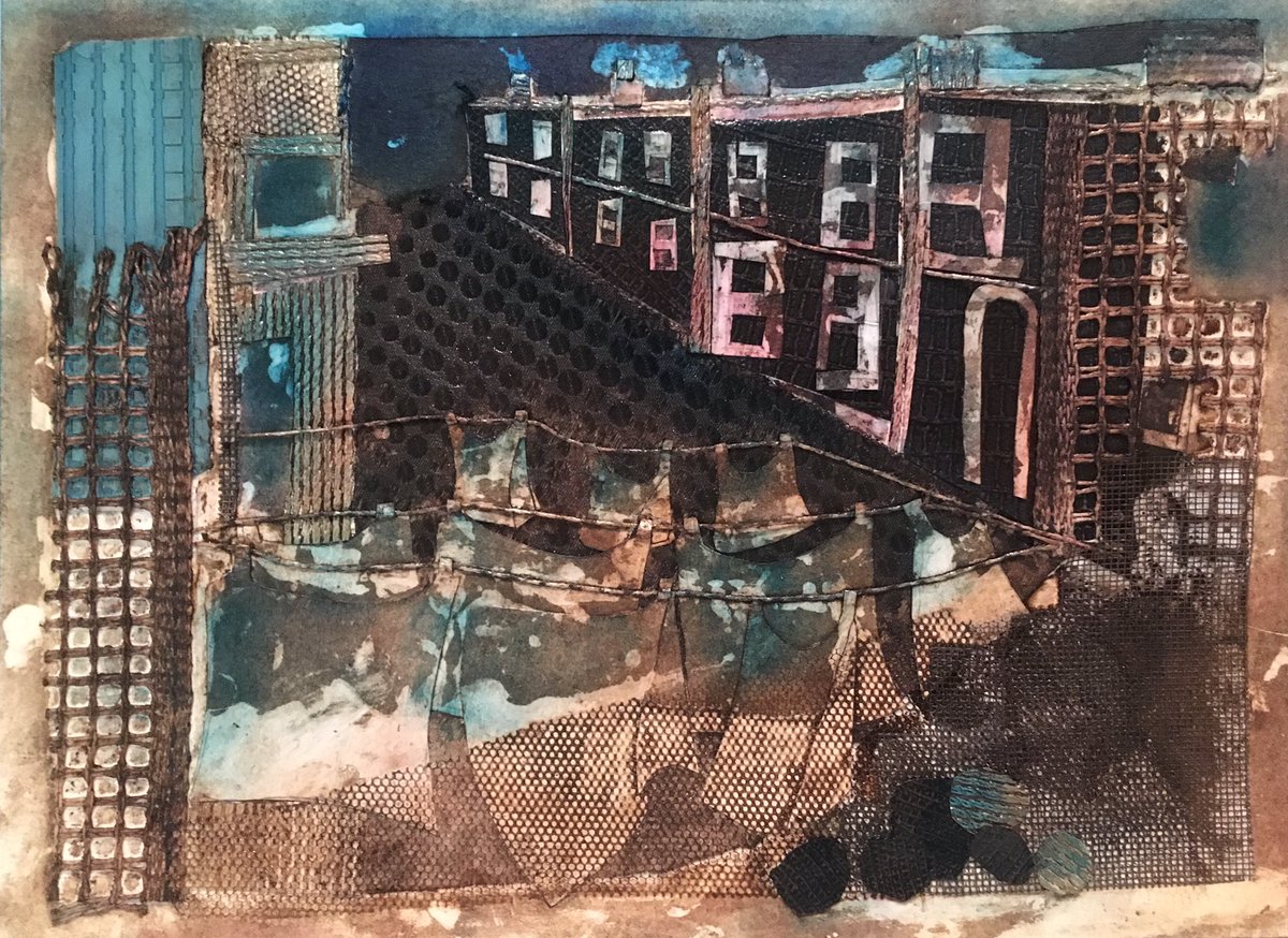 Wash day plate #monotypeprintmaking #printingplate #washday #backstreet #landscapeprints #localartist #harrogate #yorkshireartist #collograph #texturedart #printmaking #york #graphicimage #harrogate #urban #contemporaryart #contemporaryartgallery