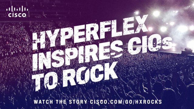 SimonMiceli's tweet photo. 2019 is the year to Make Your Data Center Rock. Watch how Cisco #HyperFlex inspires customers to rock out. https://t.co/cfOqkO7i1o https://t.co/SZFBAmosUj https://t.co/B03lMXcqww