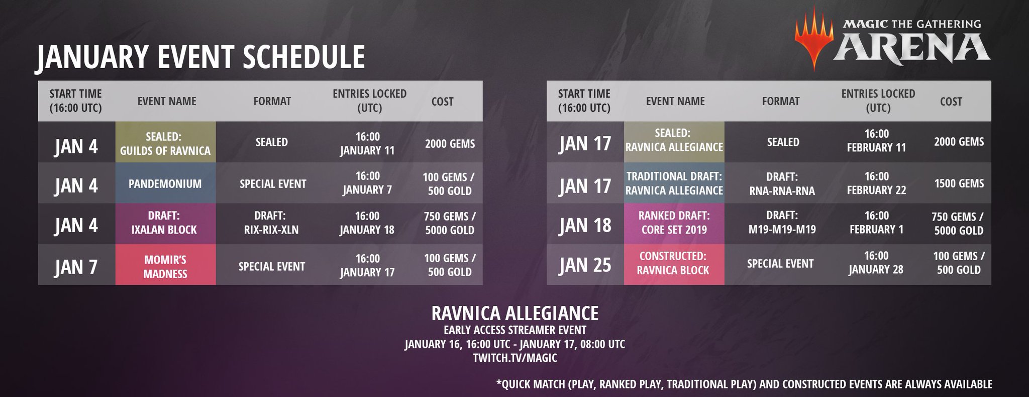 Event name. Event schedule.