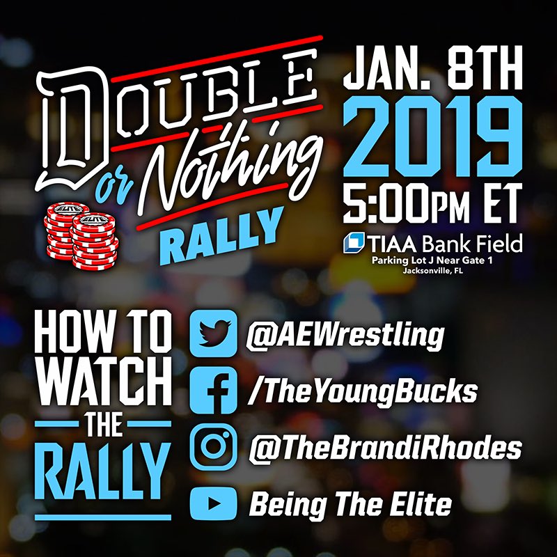 We are less than one hour away from the the #AEW #DoubleOrNothing Rally here in Jacksonville