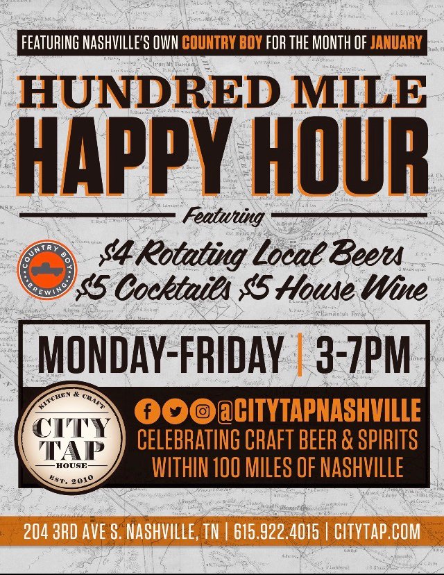 If you're in Nashville, head over to <a href="/CityTapNashvlle/">CityTapNashville</a>! Country Boy is featured through the entire month of January!