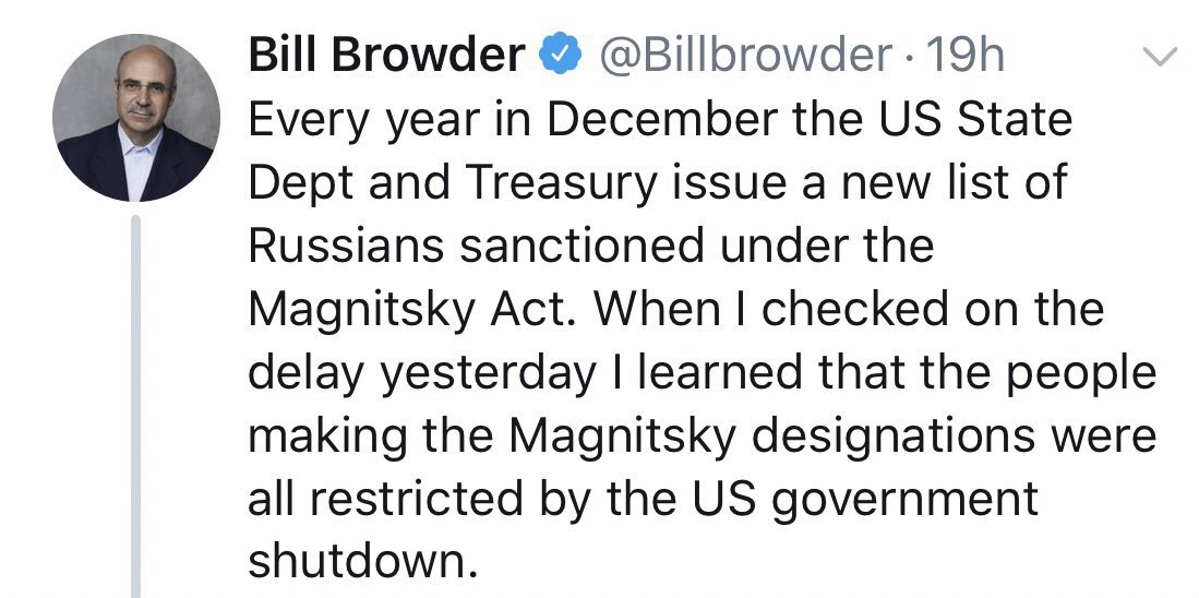 LoriSums's tweet photo. @TheLeadCNN @KimmiAnne77 @Rene_MarshCNN Trump will keep the govt shutdown because it helps Russian Oligarchs bypass the #MagnitskyAct @TSA @starsandstripes @MilitaryTimes .@uscoastguard #TrumpHeist #BoycottTheNetworks https://t.co/e5JZ4Vv1s8