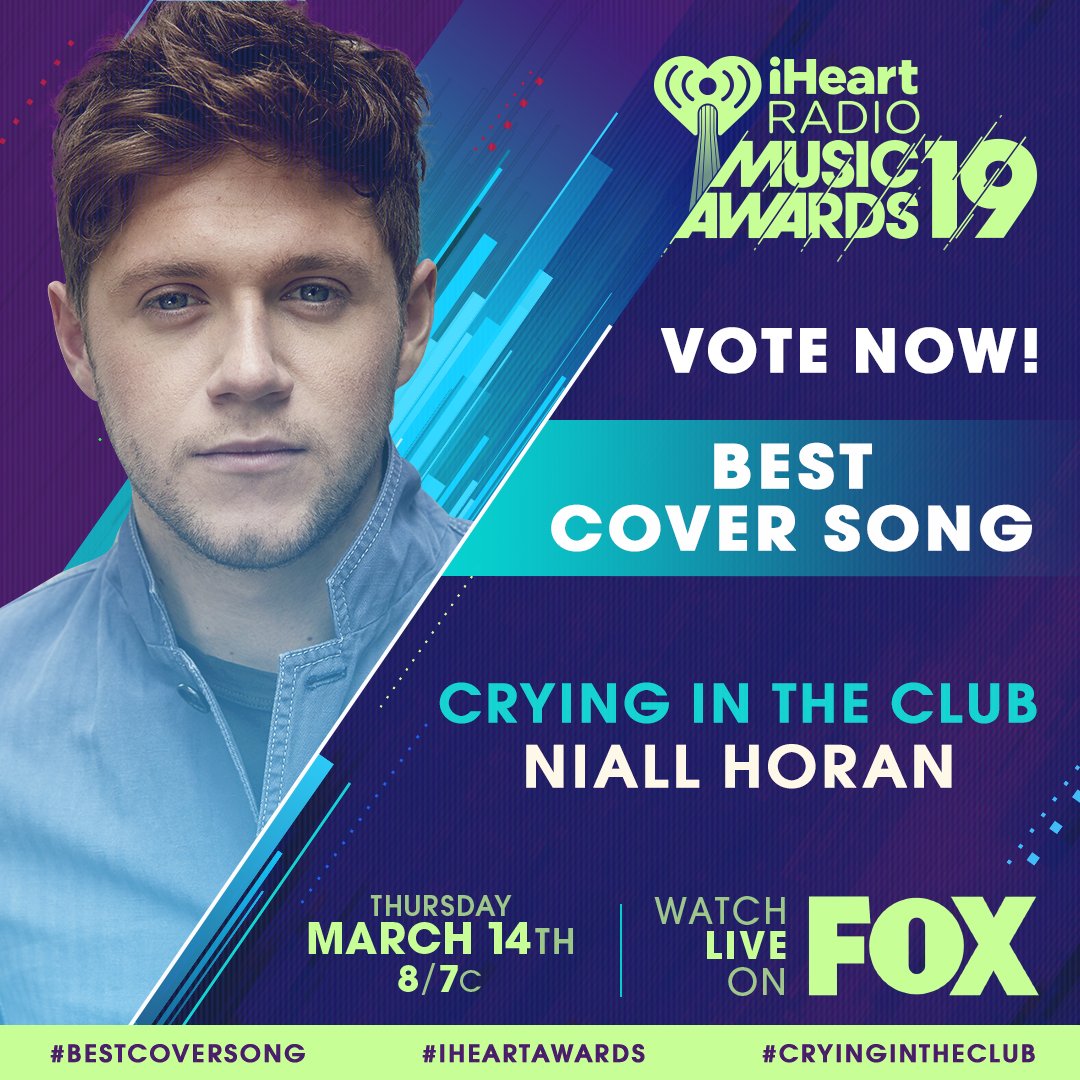 iHeartRadio's tweet photo. 👏 @NiallOfficial 👏

#CryingInTheClub #BestCoverSong #iHeartAwards 

https://t.co/aPueslGLA4 https://t.co/YY7u5zqSJ7
