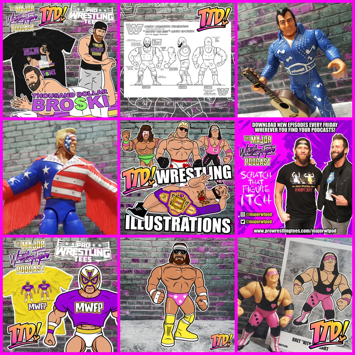TTDWrestling's tweet photo. Follow https://t.co/3Gxv7OqILt if you're interested in seeing my illustrations and a little bit of figure photography! Massively appreciate all of the support as always! 🤘🏻 #WWE #TTDwrestling #WrestlingFigures https://t.co/4xagHEx0cp