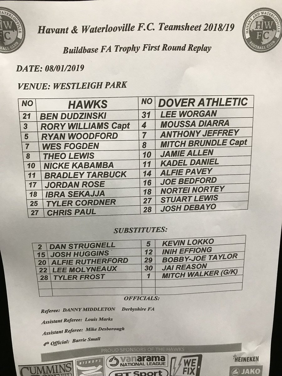 funkyboyroy's tweet photo. Game 31 - @HWFCOfficial Vs @DoverAthletic #HHC #HavantAndWaterlooville #HavantAndWaterloovilleFC #HWFC #Hawks #UpTheHawks #COYH #WestLeigh #WestLeighPark #NonLeague #NonLeagueFootball #Vanarama #TheNationalLeague #NationalLeague #NationalLeagueFootball #DoverFC #FATrophy https://t.co/bwknZBKabq