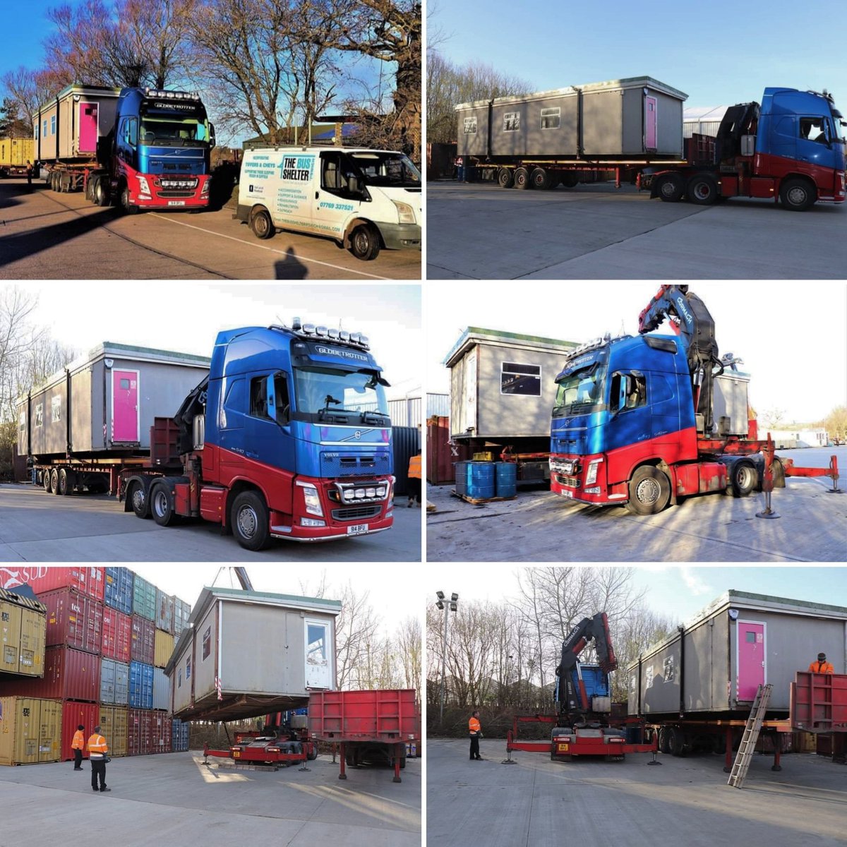 thebusshelterIP's tweet photo. With Dave &amp; Dean from D &amp; D Transport's assistance we took ownership of a very useful portacabin donated to us by @nosegaygardens Until we have our own site @GoldstarTLTD have let us store it in their container yard👍 Thank u to Mark Nield &amp; Derek at Goldstar for their support ❤ https://t.co/YzmSxF6Tcb