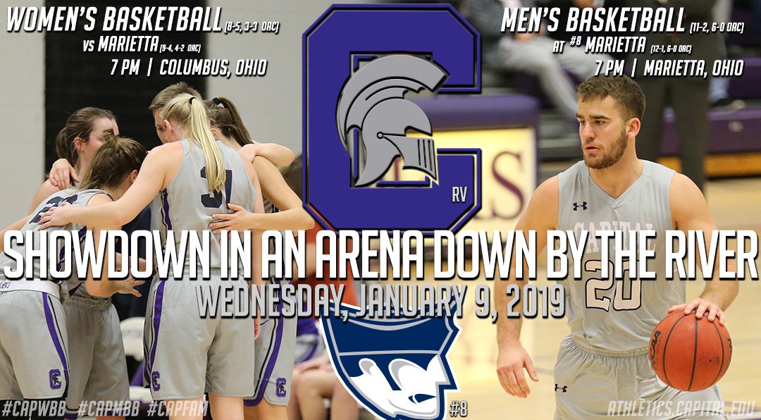 🏀 Whether you or sticking around in Bexley or you are off to SE Ohio, Cap Hoops has 2 AWESOME matchups to follow tomorrow! <a href="/CapitalWBB/">CapitalWBB</a> hosts the defending <a href="/OHAthleticConf/">Ohio Athletic Conference</a> champs, while <a href="/Capital_MBB/">Capital Basketball</a> hits the road for #8 <a href="/MariettaPioneer/">Marietta College Athletics</a> ! ⚔️ vs 🤠 #capfam #capwbb #capmbb #d3hoops