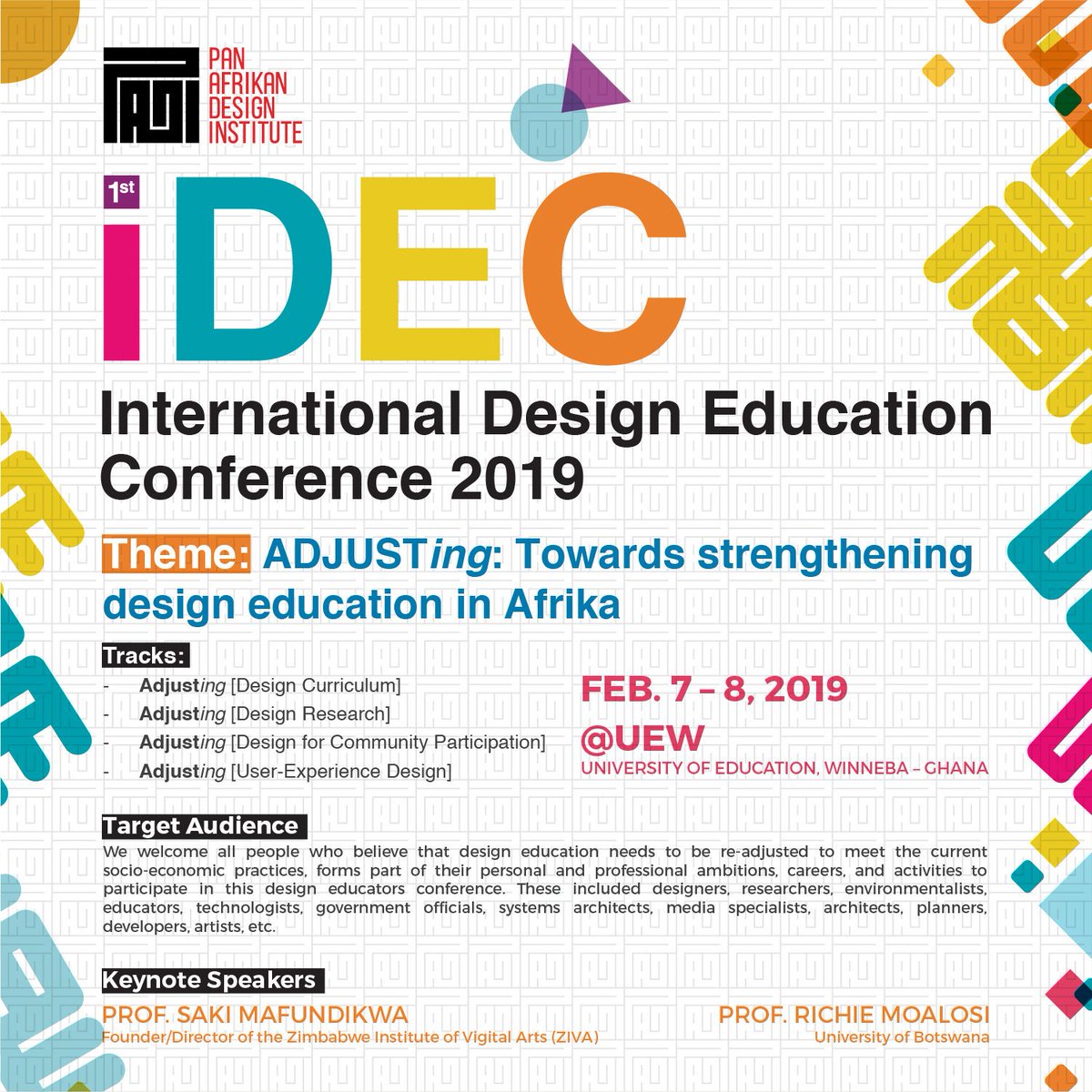 simoncharwey's tweet image. Join us at the 1st International Design Education Conference (iDEC) 2019. Creatives of Afrikan descent all coming together for the first time. Can&apos;t wait to me you all in Ghana! 
instagram.com/p/BsTq460n57Z/…
#design #designeducators #designconference #panafrikandesigninstitute #africa
