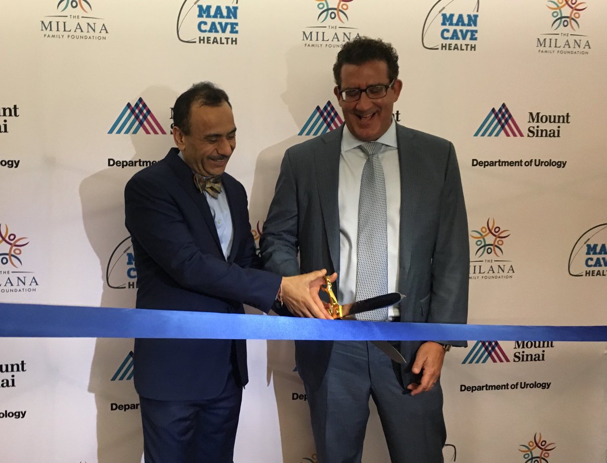 UroOncSymposium's tweet photo. Ribbon cutting officially opens ⁦@mancave_health⁩ with Team Tewari and the Milana Family Foundation. Congratulations! @AshTewariMD ⁦@themffoundation⁩ https://t.co/EVTMiGdxiN