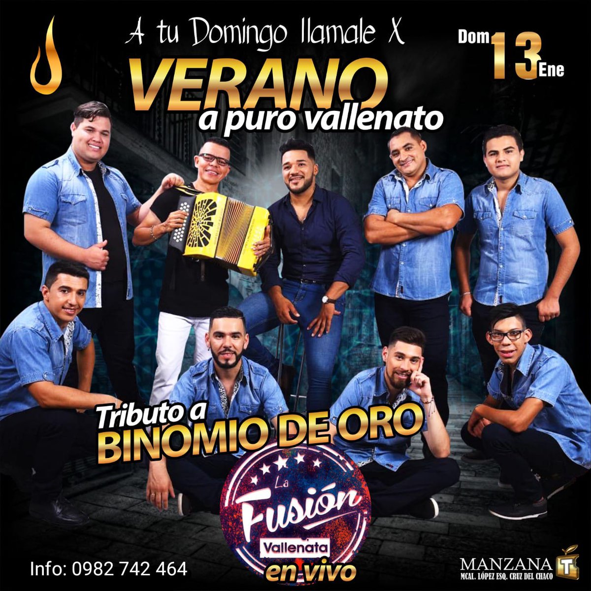 dubai_discopy's tweet photo. A tu domingo llamale X
La Disco Más Top
Presenta Domingo 13 de enero  "A Puro Vallenato" 
TRIBUTO A BINOMIO DE ORO
No Te Lo Podes Perder! 
Info: 0982742464
#dubaipy #DubaiNoPara #vallenato https://t.co/9n9aRdOg0F