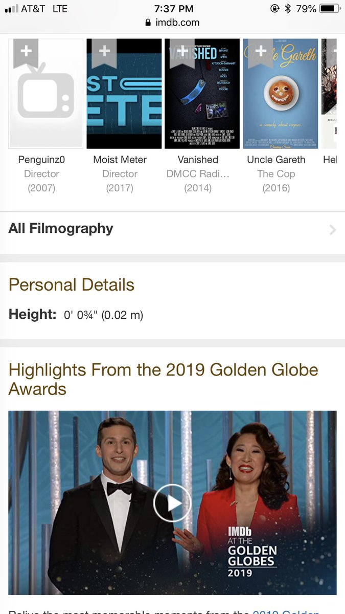 MoistCr1TiKaL's tweet photo. Classic prank, here’s my height on IMDb https://t.co/ch9Qur79Bc