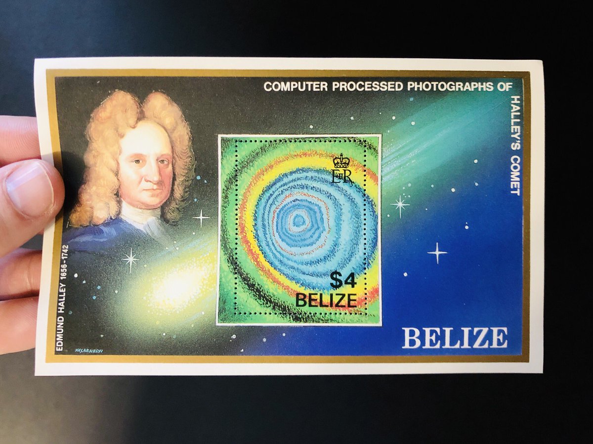 I mentioned many days ago in this thread that some of the most beautiful stamps are so because of what happens in the margins. Like this one. The stamp itself is totally Rad, but even more so when you get Halley and his hair juxtaposed with it.