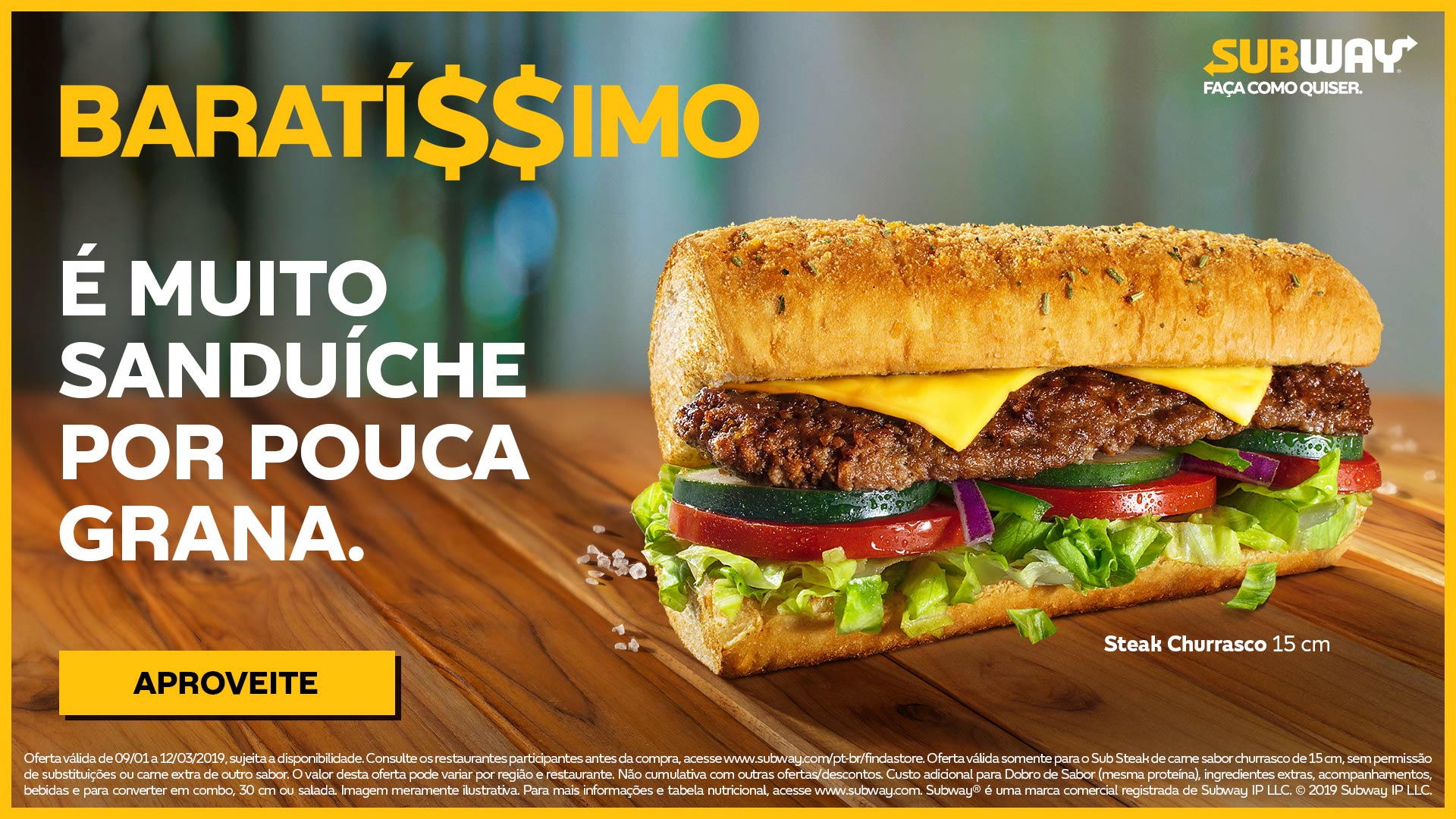 SUBWAY® Brasil on X: Já deu as boas-vindas ao Baratíssimo Steak