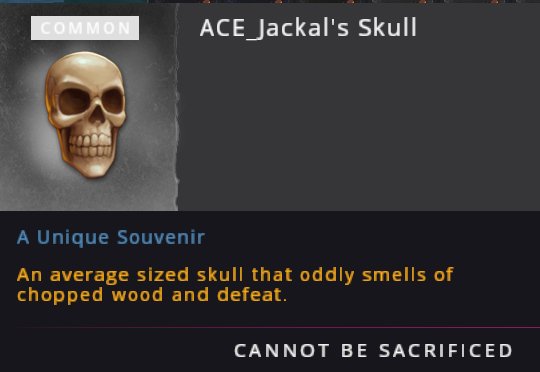 caldera_hq's tweet image. Today we auction @Ace_Jackal skull, bidding start 100.000 gold, it&apos;s shiny and you want it!
Don’t hesitate, participate! @CrowfallGame