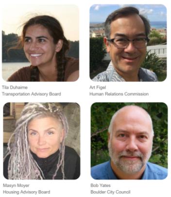 OpenBoulder's tweet photo. Hey #Boulder! Get involved, it's your community. 
Learn about @bouldercolorado boards and commission on January 16th with moderator @espinozaa and panelists Tila Duhaime, Art Figel, @MasynMoyer and @bobyatesboulder 
Register now! https://t.co/2jBbs2EQGO https://t.co/n4Tcogm0LZ