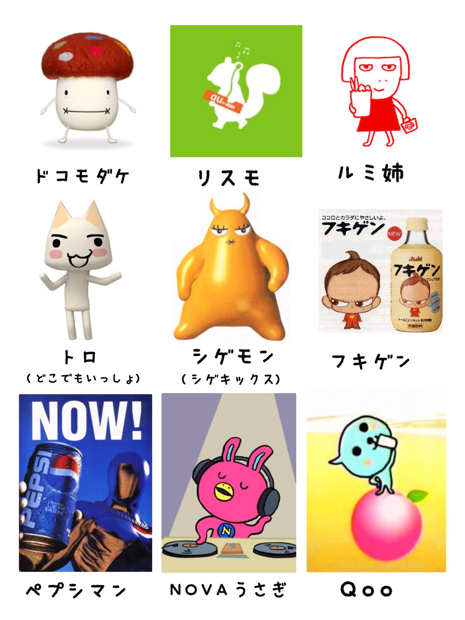 平成のcm 商品から生まれたキャラクターを集めた画像が 懐かしすぎて泣きそう と話題に えのげ