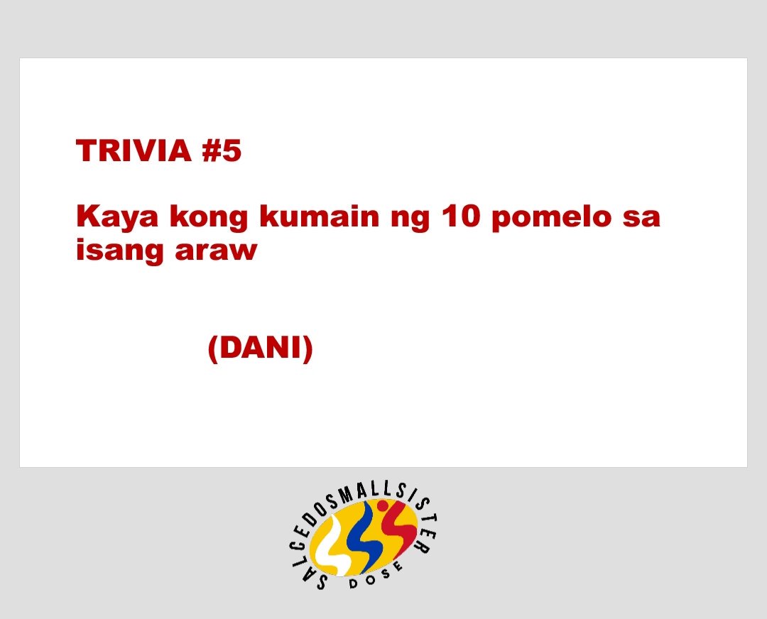 SalcedoSmallSis's tweet photo. Nakararaming puntos na si ex-classmate Dani dahil wala sa mga classmates ang nakakuha ng ating trivia #5.
#SSSDailyDose
#SSSUpdates https://t.co/6pAB7Ho1LJ