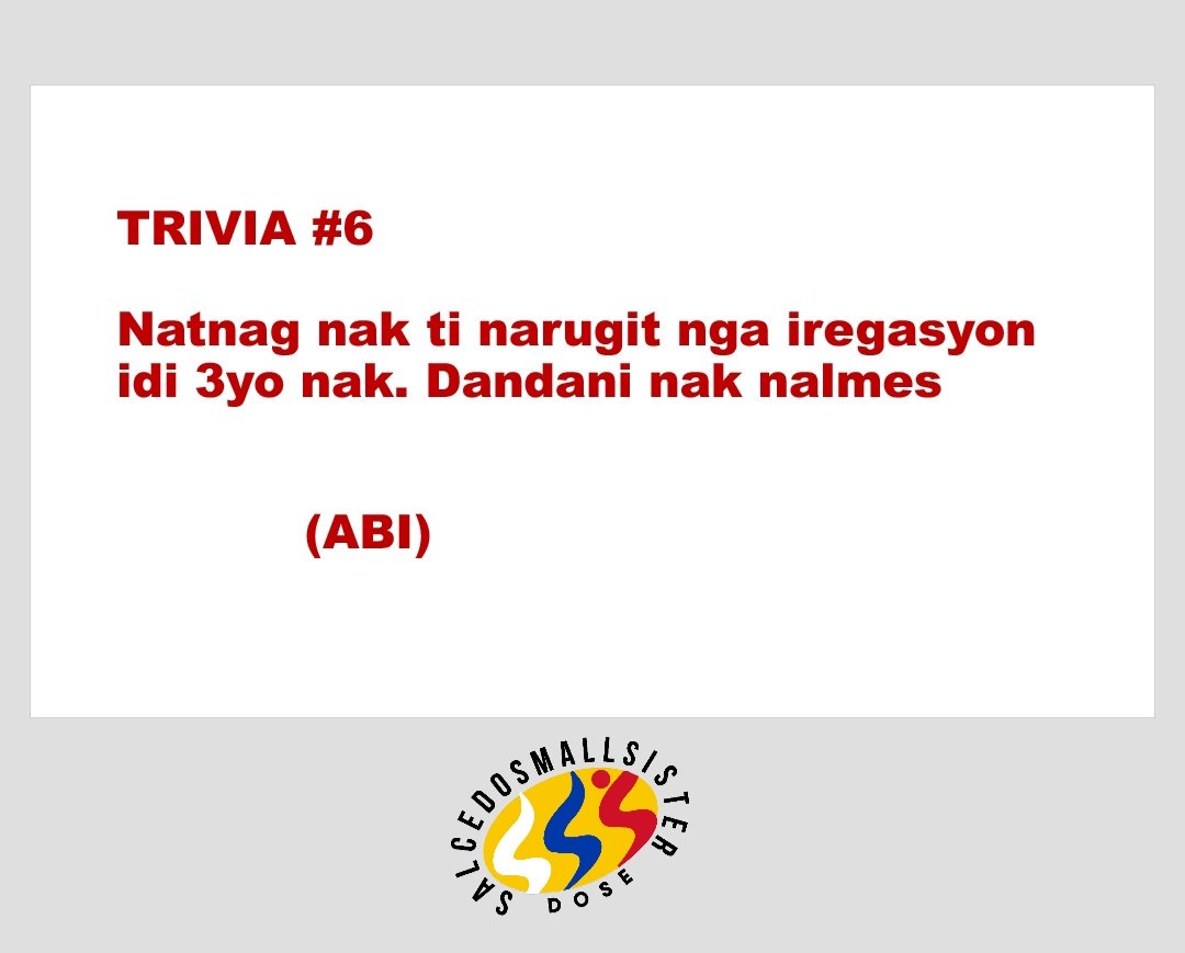 SalcedoSmallSis's tweet photo. Wala ring nakahula ng trvia #6 kaya naman mapupunta ang puntos na ito kay classmate Abi.
#SSSDailyDose
#SSSUpdates https://t.co/m4RHoZytve