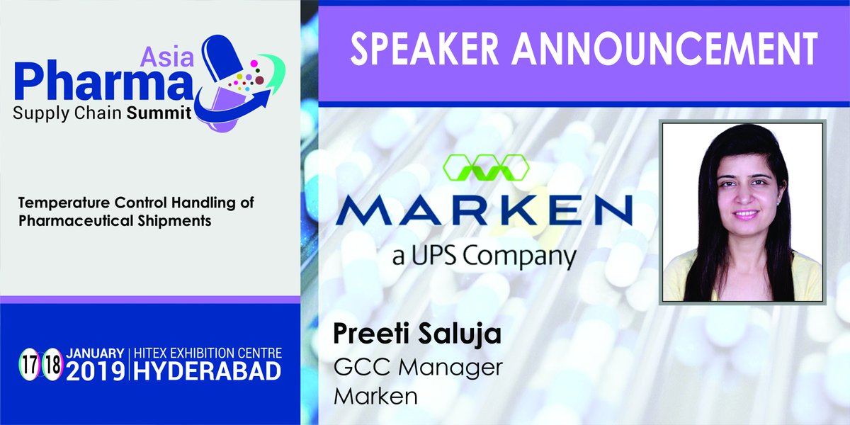 Preeti Saluja, GCC manager, Marken will be sharing insights on temperature control handling of Pharmaceutical Shipments on 18th January at Asia Pharma Supply Chain Summit 2019.
<a href="/UPS/">UPS</a> <a href="/UPSAirlines/">UPS Airlines</a>  <a href="/TOIHyderabad/">TOI Hyderabad</a> <a href="/THHyderabad/">The Hindu-Hyderabad</a>
