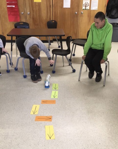 Parkdale73's tweet photo. The coding caterpillar has arrived in Mrs. Smith’s class! Our students loved trying to create different paths online and in the classroom! @Curriculum_HPE @WendyGoodman @andCreative #hpecompetencies #criticalthinkinginaction #learningforall #funfunfun https://t.co/iNlKhke0JC