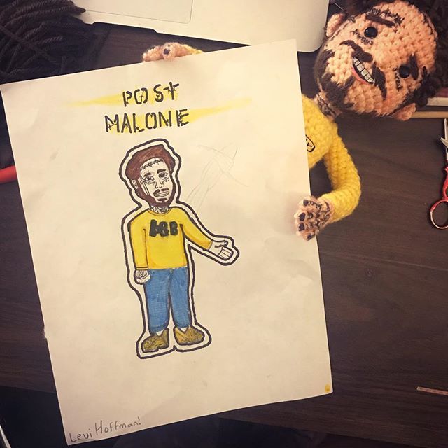 craftyiscool's tweet photo. My son Levi drew this of his fave @postmalone! How about some words of encouragement for him pursuing his love of art? He’s 12. even included the #postycrocs that I share with him (yes we wear the same shoe size 😬) ❤️ 😍 #craftyiscool #art #buddingart… https://t.co/ezCLP5Pn5f https://t.co/AX73wGNJ03