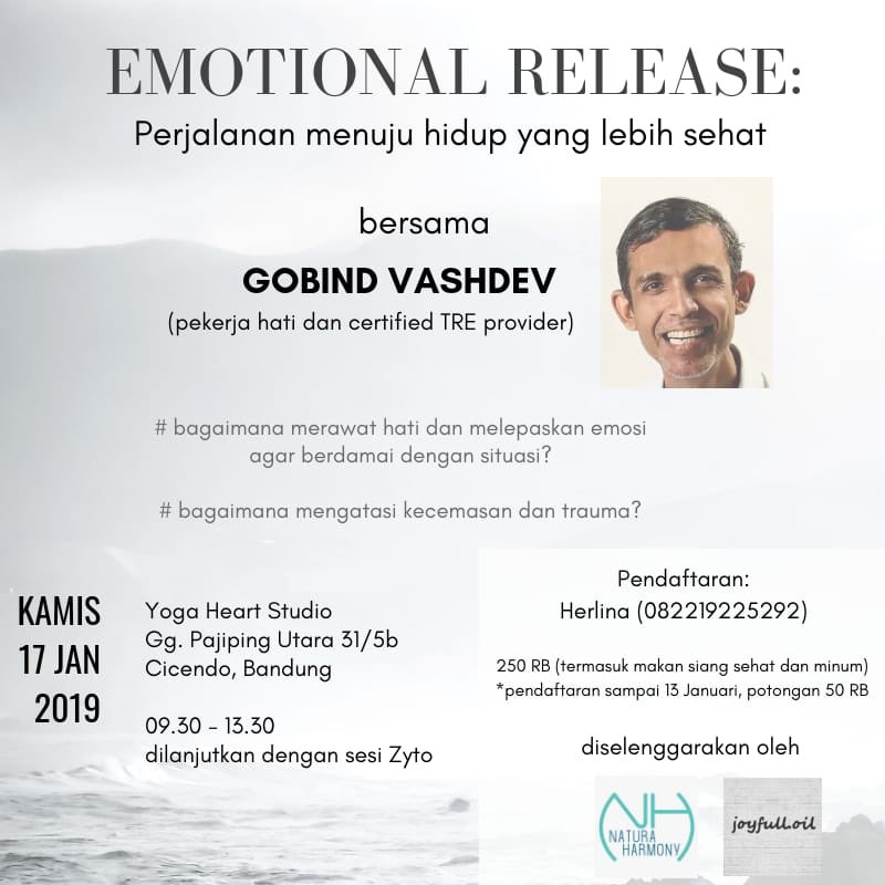 #emotionalrelease #emotionalhealing #selfhealing #gobindvashdev #sehatjiwaraga #heartworker #pekerjahati #traumarelease #happinessinside #mindfullness #bebasstress #postpartumdepression #selfhealing #bandungevent #selfhealinghati #bandunginfo #bandungbanget #kesehatanmental