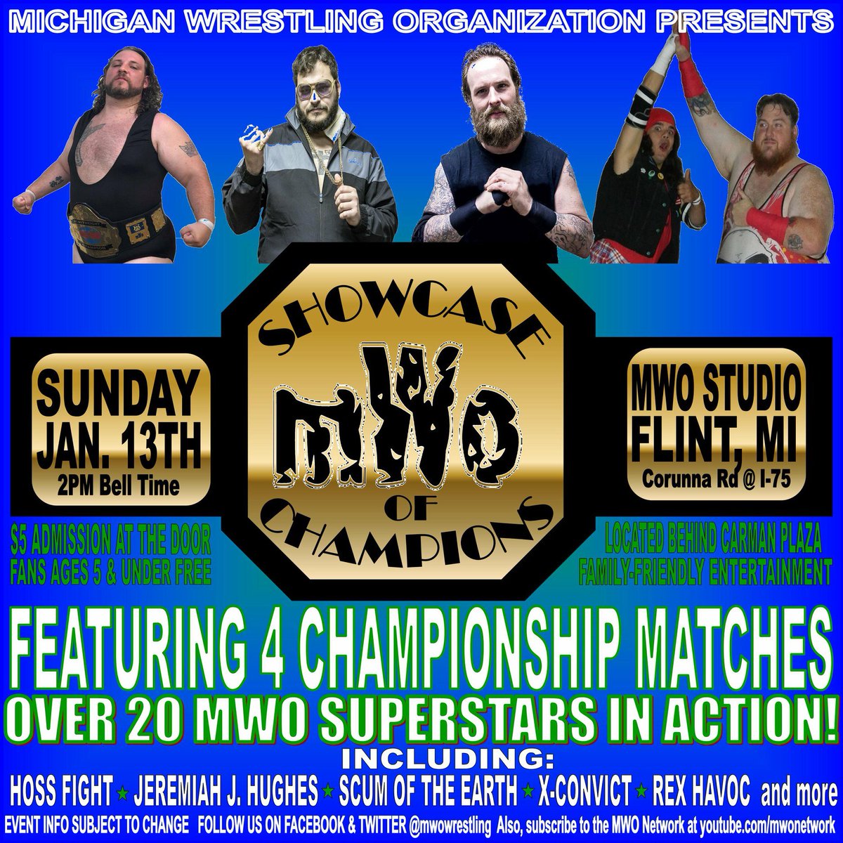 mwowrestling's tweet photo. Who will challenge the @MWOchampion @CarDeeEHHH at #MWOBunkhouseBrawl2019 on Feb. 24 at #RichfieldRoadChurch Find out this #Sunday at the #MWOStudio in #FlintMI https://t.co/qXiuJfXpAe