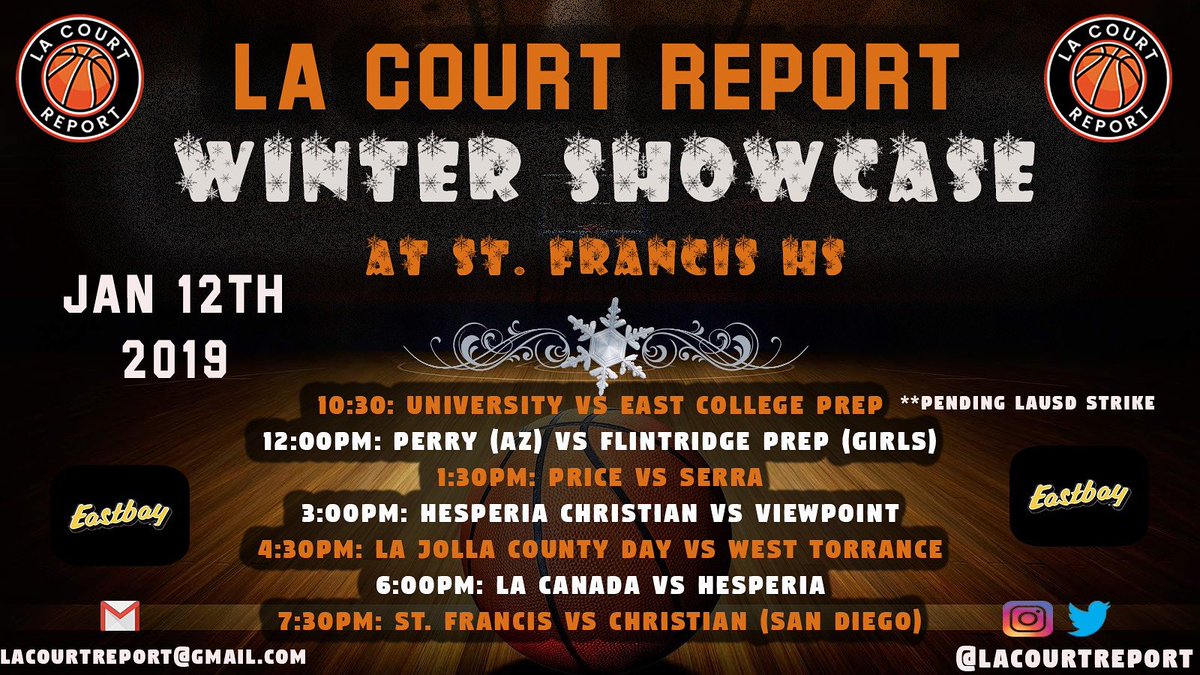 LACourtReport's tweet photo. So excited to have @PriceHS_Hoops in our showcase on Saturday.
Price features:
-6'2 JR G Julian Dixon 15ppg
-6'1 SR PG Zion Bazzell 13ppg/8pg
-6'5 JR W Morgan Brewer 11 ppg/11rpg
#GoKnights https://t.co/1hgUeWZdjk