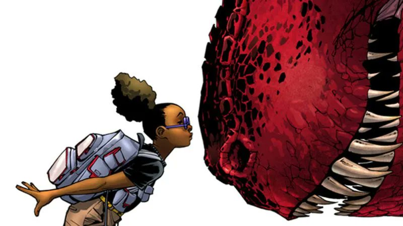 Lunella Lafayette aka Moon GirlAbilities: possessed the ability to swap consciousnesses with Devil Dinosaur when she became enraged, hungry, or other strong emotions, transferring her mind into his body and vice versa. Genius level intellect, Inventor and Hacker