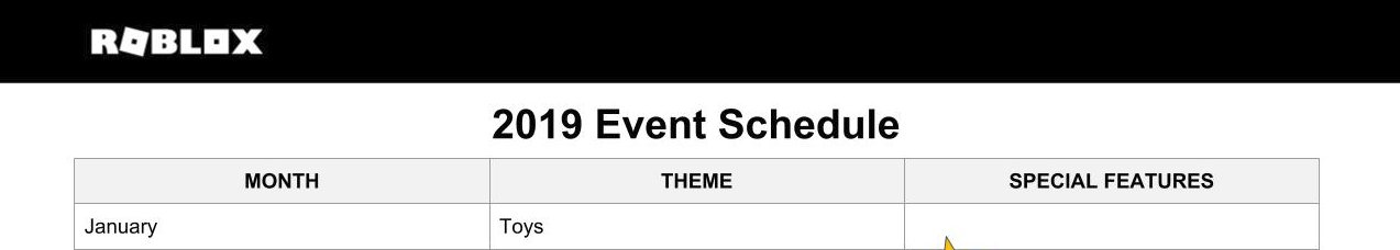 All Roblox 2019 Events