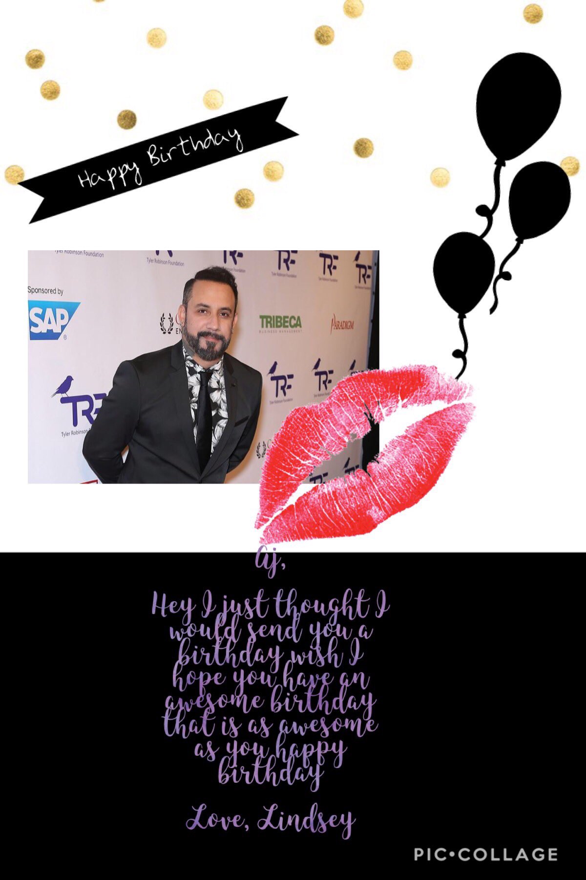 Happy birthday Aj McLean I hope you have an awesome day 