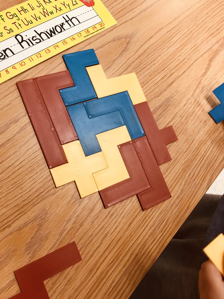 Mrs_Hooyberg's tweet photo. Geometry introduction &amp; exploration with my K/1s using pentominoes, tangrams, pattern blocks and geoboards. What shapes do you notice and what shapes can you build? Lots of math talk and creative story telling.#sd68learns https://t.co/xOtNWfEpRq