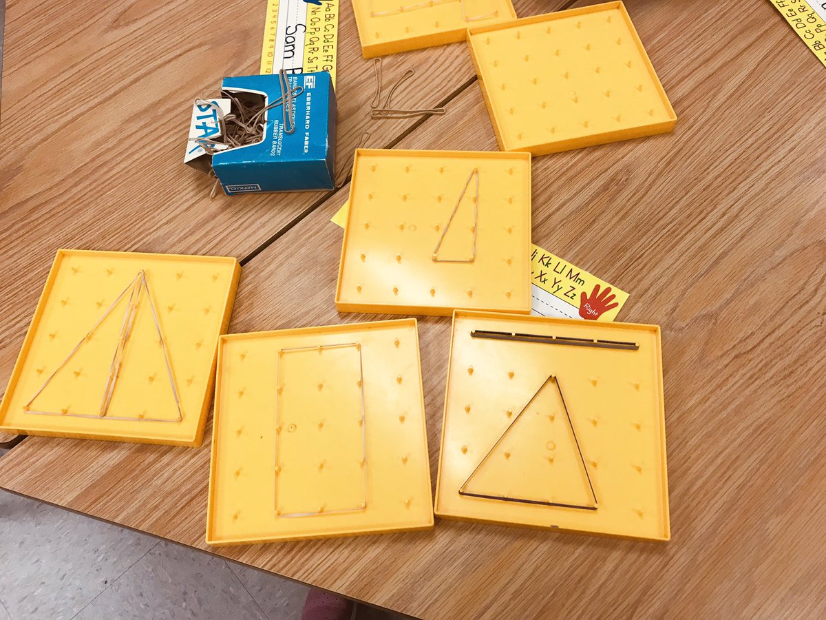 Mrs_Hooyberg's tweet photo. Geometry introduction &amp; exploration with my K/1s using pentominoes, tangrams, pattern blocks and geoboards. What shapes do you notice and what shapes can you build? Lots of math talk and creative story telling.#sd68learns https://t.co/xOtNWfEpRq