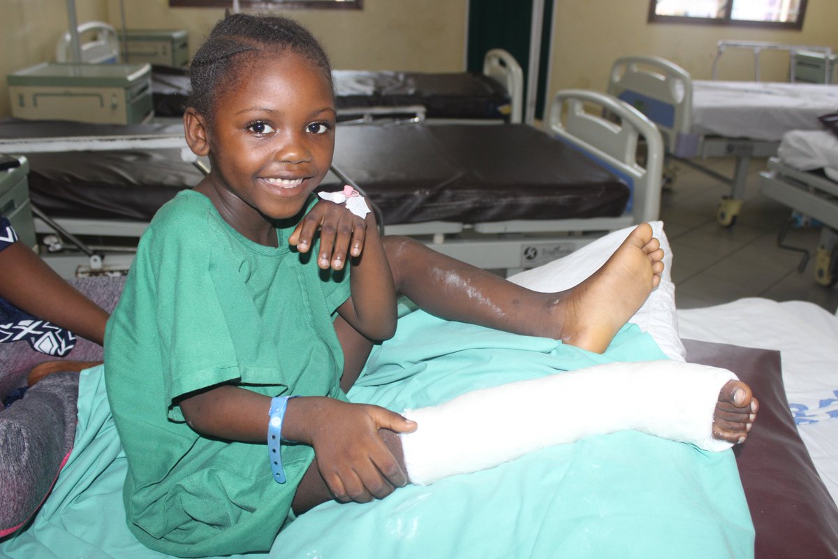 CCBRTTanzania's tweet photo. This little girl is smiling because she got her #clubfoot surgery today! She was unable to walk, but is improving so much her mother hopes to send her to school for the first time. That's the power of #accessible, quality care! #HealthForAll https://t.co/7Jw5LNa6OE