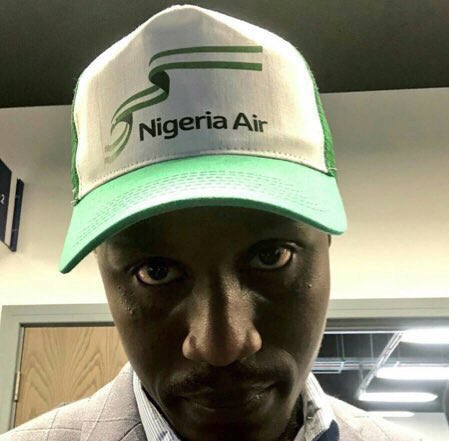 renoomokri's tweet image. RETWEET if you want Part 4 of #AmaechiTapes. Meanwhile, this APC vuvuzela called me a ‘Principality and Power’ and “criminal genius”. Let me use his own photo to respond to him. What can be more criminally genius than promoting an airline that only existed as a plagiarised logo?