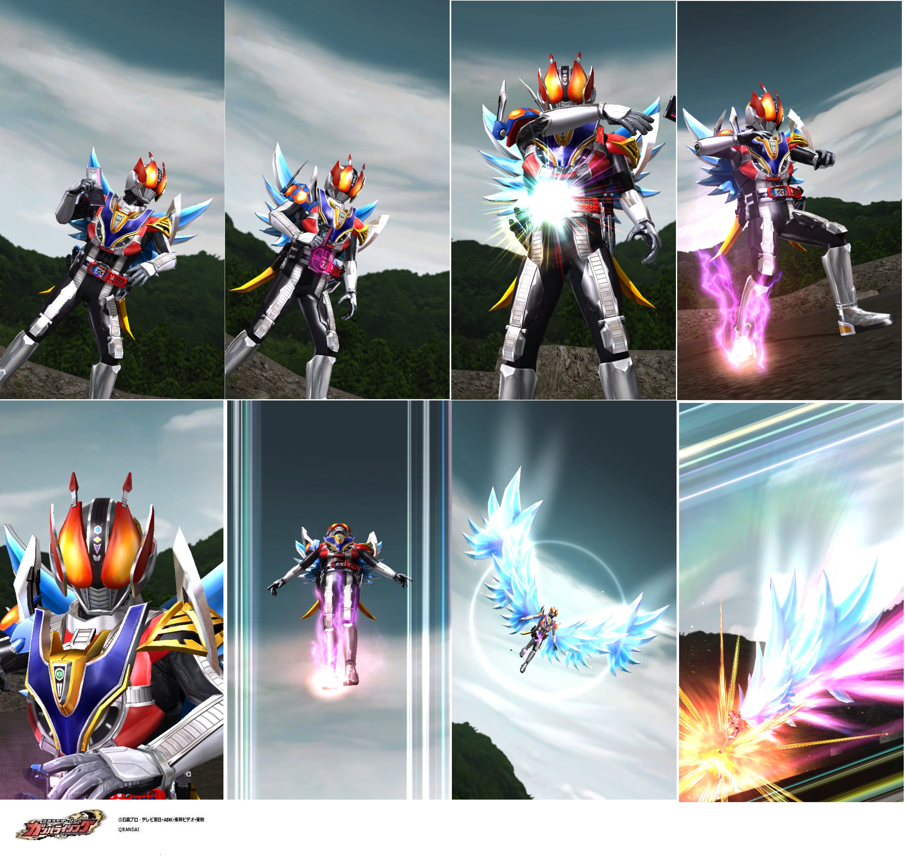 Dcd Ganbarizing Glr 仮面ライダー電王 超クライマックスフォーム 必殺技演出を公開です 超ボイスターズキック 必殺技中はイマジンたちがたくさんしゃべります このあとはカード裏面を公開です ガンバライジング 仮面ライダー電王