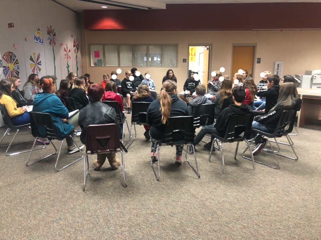 ccastelhano's tweet photo. Socratic Seminar - 7th grade LA class using critical thinking skills with growth mindset topic - love the thinking and different points of view @TheresaBartholo https://t.co/0qVGb53l4j