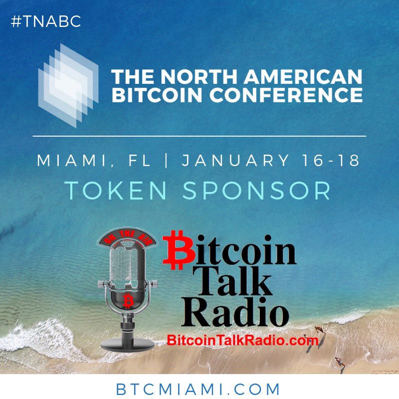 We can’t wait to see everyone at The North American Bitcoin Conference. Be sure to stop by and grab a swag bag from us! #TNABCMIAMI #TNABC #Bitcointalkradio #bitcoin