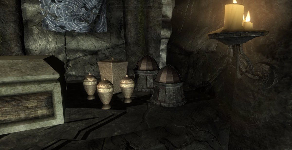 TFLMods's tweet photo. Level design is coming along nicely for Tarrigate's new dungeons. New assets including dungeon set, urns and pots, lectern and kneeler. #tarrigate #tfl #skyrim #TESV https://t.co/lgKEORva8q