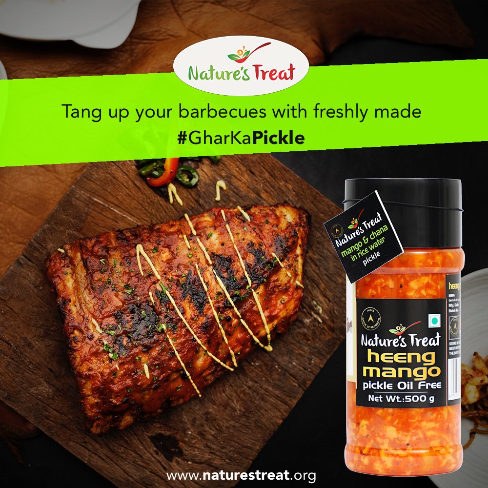 Add a hint of spice to your homemade barbecues! Season the grilled steak with our Heeng Mango Pickle to add a tangy flavor to it! 

Now available on <a href="/amazonIN/">Amazon India</a> Order Now bit.ly/ntorder 

#NaturesTreat #IndianPickles #Healthy #IndianCuisine #picklelover #Indian #indianfood