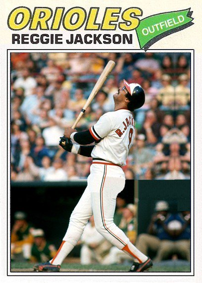 Bottomms Cards on X: 1977 Topps Reggie Jackson #Orioles alternate; his  lone season in Baltimore saw him swipe a career-high 28 bases.   / X