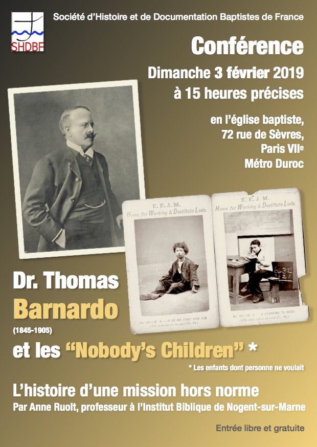 LaSHDBF's tweet photo. A ne pas manquer! Conférence #SHDBF 2019, le 3 février prochain à Paris, sur "Dr Barnardo (1845-1905) et les "nobody's children" par Dr Anne Ruolt (du @LaboGSRL) https://t.co/cDSRdv0ul6