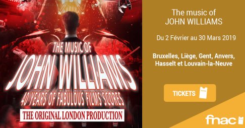 bernadette003's tweet photo. La musique de John Williams en Belgique !
Un concert événement pour fêter les 40 ans de la carrière musicale de John Williams, compositeur de musiques des films comme Star Wars, Jaws, Superman, Indiana J... #fnactickets https://t.co/xX64DJla6e https://t.co/Bgqwa2uimr