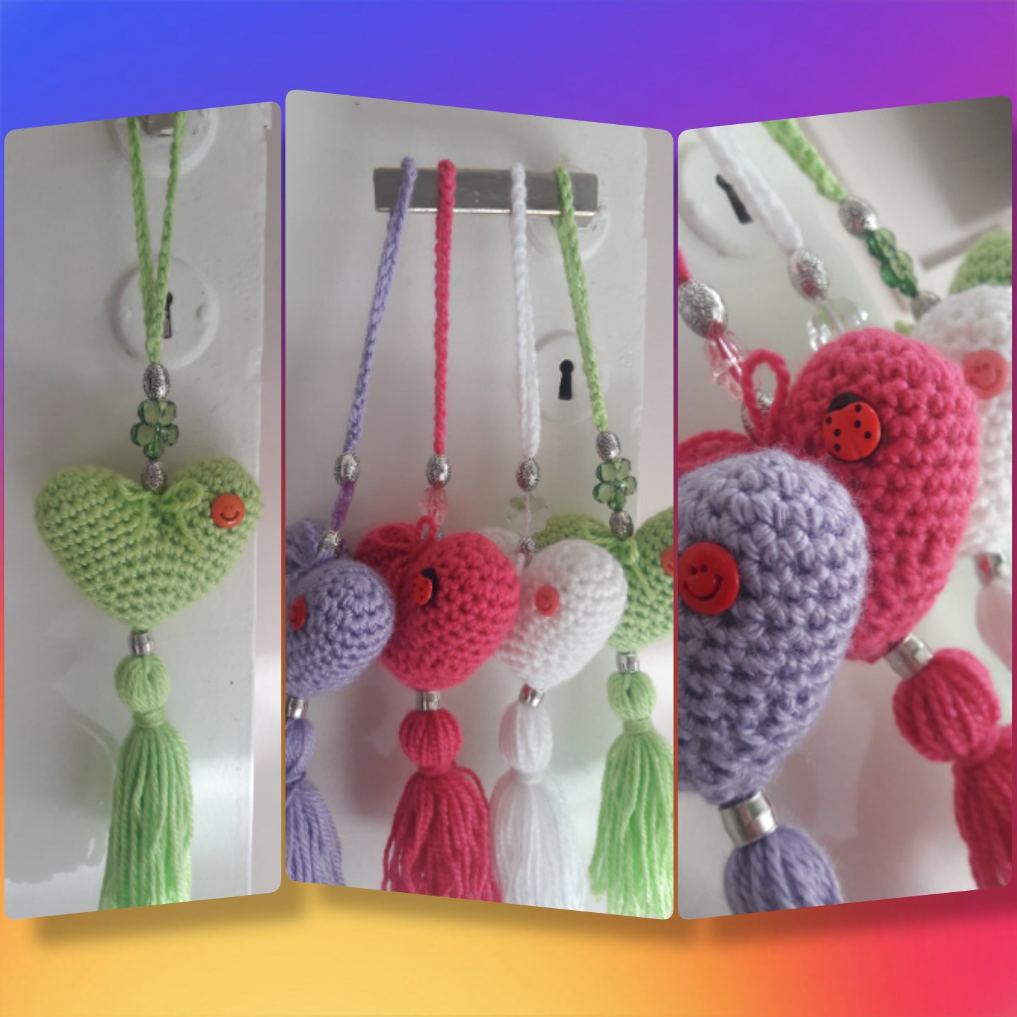 Crochet on Twitter: "Colgantes para la puerta! Para dar un toque de color a tus ambientes.💖💖 #crochet #handmade #colgantes #decoracion #hechoamano #Madryn https://t.co/WK03Wfc10P" / Twitter